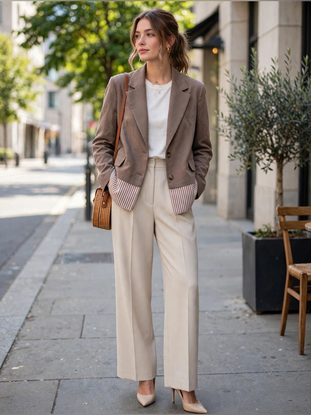 Magari Italy Taupe Tailored Blazer Jacket NWT Size L